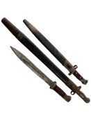 Three early 20th Century bayonets, one Wilkinson 1907 and one without scabbard.
