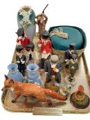 Border Fine Arts hunting figures, Fez, Franz vase, Beswick fox, etc.