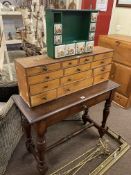 Victorian oak single drawer side table,