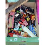 Box of diecast and other model vehicles.