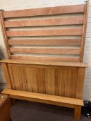 Contemporary light oak 4ft 6inch bedstead.