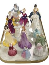 Collection of Coalport, Royal Doulton and Royal Worcester lady figurines (14).