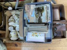 Royal Stafford 'Elizabeth' tea and coffee ware, postcards, stamps, ephemera, etc.