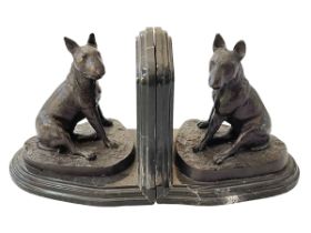 Pair bronze dog bookends.