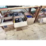 Seven boxes of books including railway, television servicing, Maplin electronics, etc.