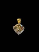 18 carat yellow gold brilliant cut diamond pendant, the diamond 1.36 carats.