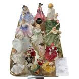 Collection of eighteen Royal Doulton figurines including Bunnykins, Alice, Lydia, etc.