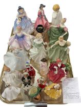 Collection of eighteen Royal Doulton figurines including Bunnykins, Alice, Lydia, etc.