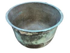 Large copper planter, 43cm.