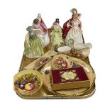 Seven Royal Doulton ladies including At Ease, Autumn Breezes, Janet,