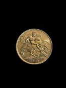 1911 gold half sovereign.