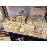 Cherished Teddies nursery rhyme figures and display stand, pair book ends, Beatrix Potter books,