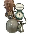 Collection of military interest including W & T Altimeter, helmet, night vision monocular,