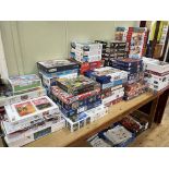 Large collection of jigsaw puzzles including Trefl, Castorland, Wasqij, etc.