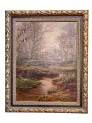 Frederick Golden Short 1863-1936, Stream in Wooded Landscape, oil on canvas,