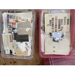 Two boxes of worldwide stamps, Victorian to EQII era.