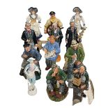 Ten Royal Doulton figures including The Helmsman, Statesman, The Lawyer and Sir Henry Doulton,