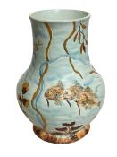Royal Cauldon fish decorated vase, 29cm.