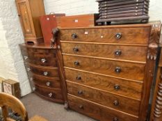 Victorian mahogany four drawer bow front chest,