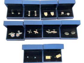 Collection of boxed cufflinks.