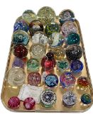 Collection of glass paperweights including Caithness, Selkirk, Mdina, etc.