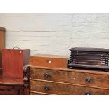 Five drawer coin collectors chest and two presentation boxes (3).