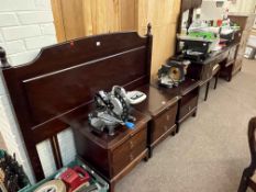 Stag Minstrel seven piece bedroom suite comprising triple mirror dressing table, seven drawer chest,