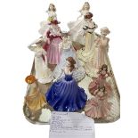 Collection of eleven Coalport lady figurines including Lyndsey, Breeze, etc.