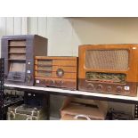 Three vintage radios including Philips and Marconi.