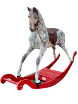 Haddon Rockers dapple grey rocking horse, 99cm by 152cm.