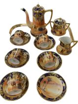 Noritake desert scene fourteen piece coffee service.