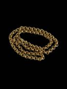 9 carat gold chain link necklace, 44cm.