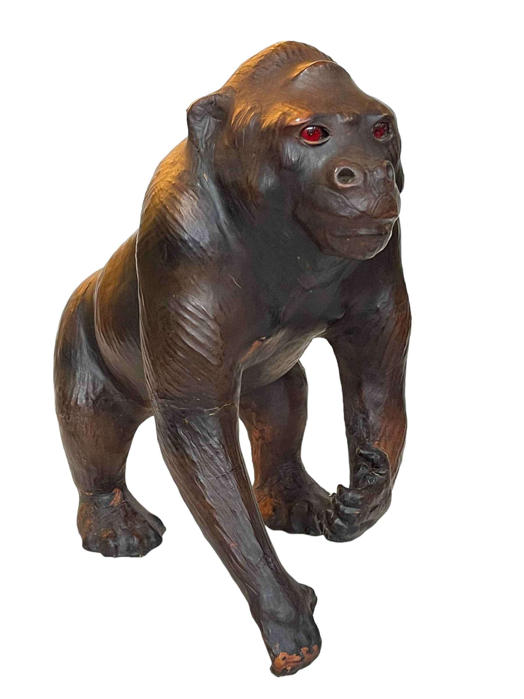 Liberty style leather Gorilla, 46cm.