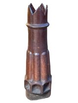Victorian Peytons Patent salt glazed chimney pot, 121cm.