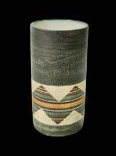 Troika cylindrical vase, signed Avril Bennett, 19cm.