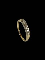 Diamond six stone 18 carat gold ring, size U.