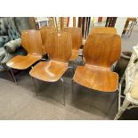 Set of six vintage stacking school/reception chairs.