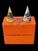 Two Clarice Cliff limited edition sifters, with boxes.