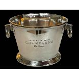 Champagne bucket marked 'Cuvee De Prestige Du Louvois', 25cm.