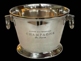 Champagne bucket marked 'Cuvee De Prestige Du Louvois', 25cm.