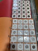 Two albums of GB coinage including pre 1947 silver (1757 George II sixpence,