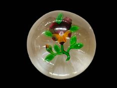 Baccarat pansy lampwork glass paperweight.
