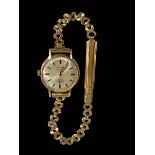 Ladies Rotary 9 carat gold bracelet watch.