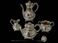 Good early Victorian silver four piece tea and coffee service by George John Richards, London 1852,