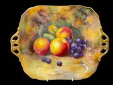 Royal Worcester fruit plate, signed Price, 28cm.