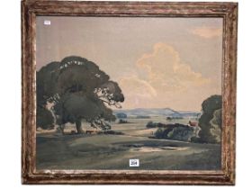 Edwin Harris, Chanctonbury from Near Henfield, watercolour, signed and dated 1941 lower left,