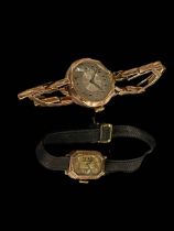 Two 9 carat gold ladies wristwatches, one with 9 carat bracelet.