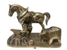 Brass model of Farrier with Horse and Anvil.