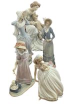 Five Lladro figurines, Where Love Begins, Spring Breezes, The Glass Slipper,