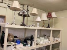 Wedgwood Candlelight dinner and teaware, Tiffany style and other table lamps,